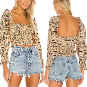 🌻Faithfull The Brand Tiger Print  Sleeve Top